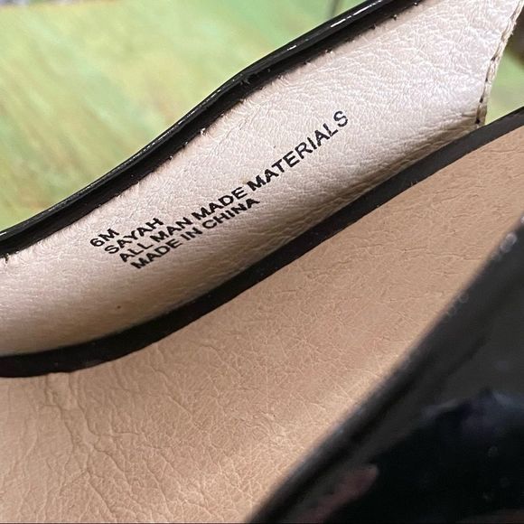 Two Lips Sayah Black Faux Patent Leather Slingback Pump Peep Toe Heels Bow 6 - Picture 10 of 11